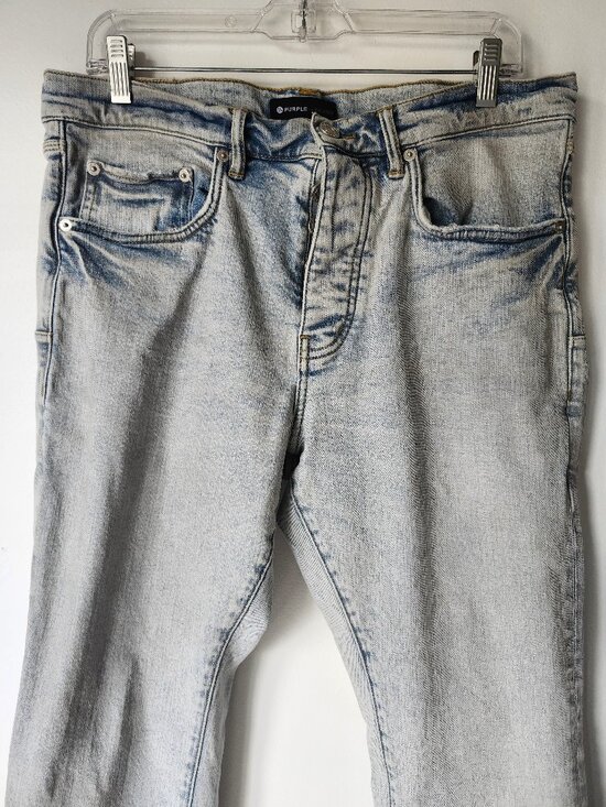 Purple Brand Other - Purple Brand Sz 32 Light Wash Baby Blue Light Indigo Lux Denim Button Fly Jeans